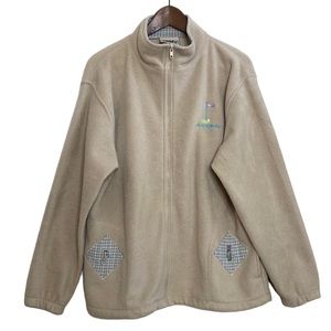 Vintage Fleece Jacket Womens Medium Northern Reflections Golf Mom Beige Normcore